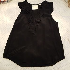 Maeve Black silk top size 6 anthropologie